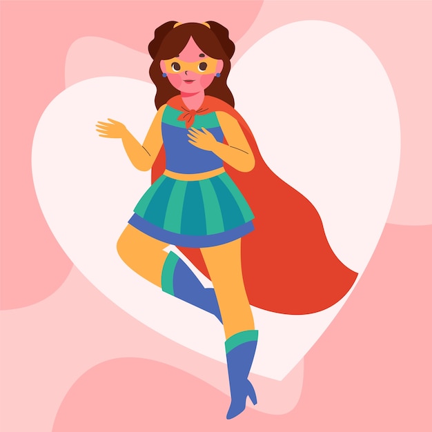 Free vector flat women's day superwoman illustration