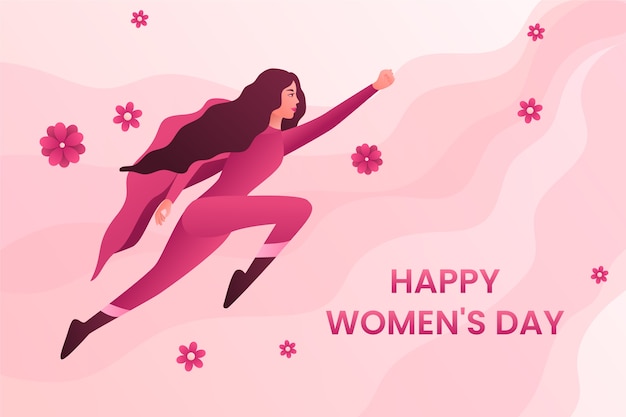 Flat women's day superwoman illustration