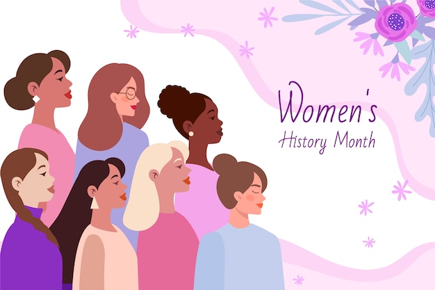 Free vector flat women's history month background