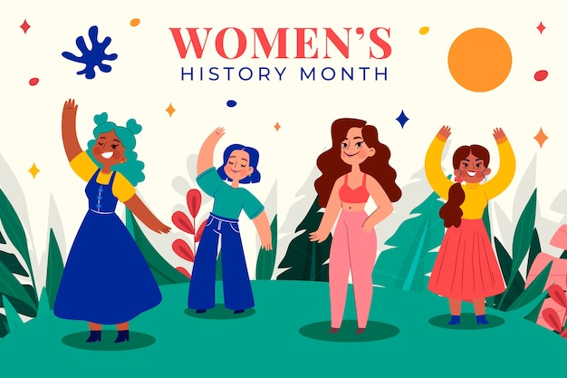 Free vector flat women's history month background