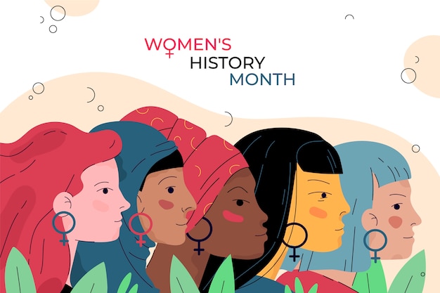 Free vector flat women's history month background