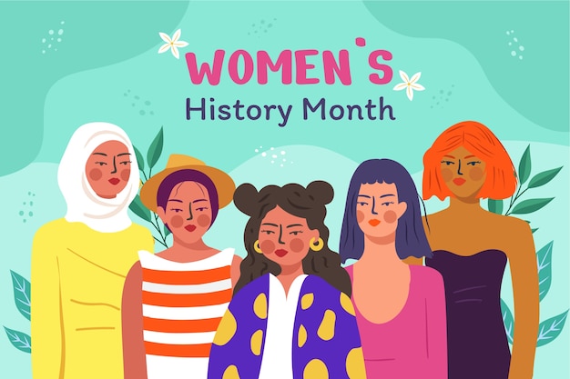 Free vector flat women's history month background