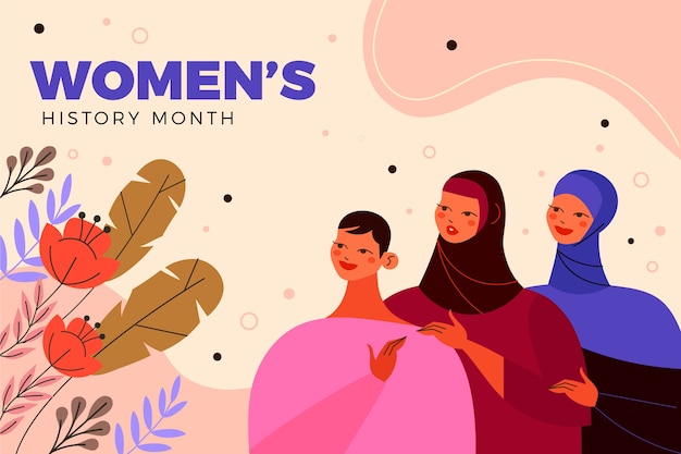 Free vector flat women's history month background