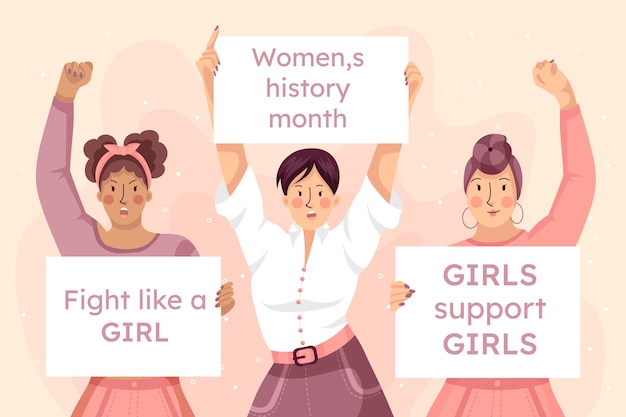 Free Vector flat women's history month background