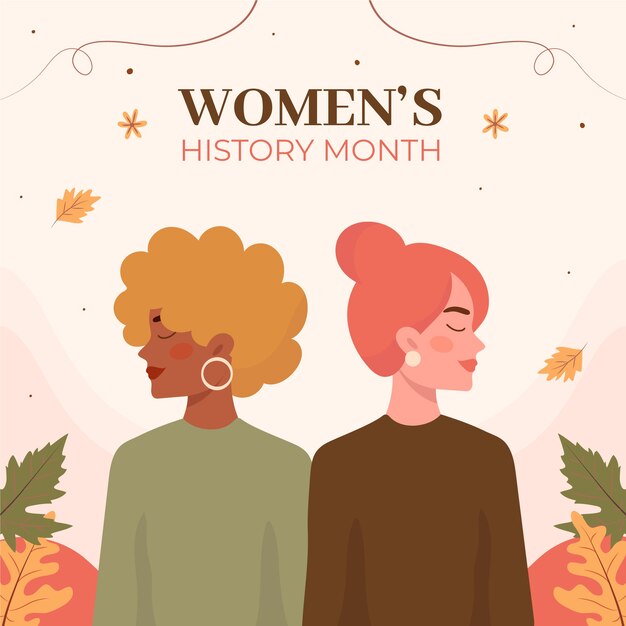 Flat women's history month illustration