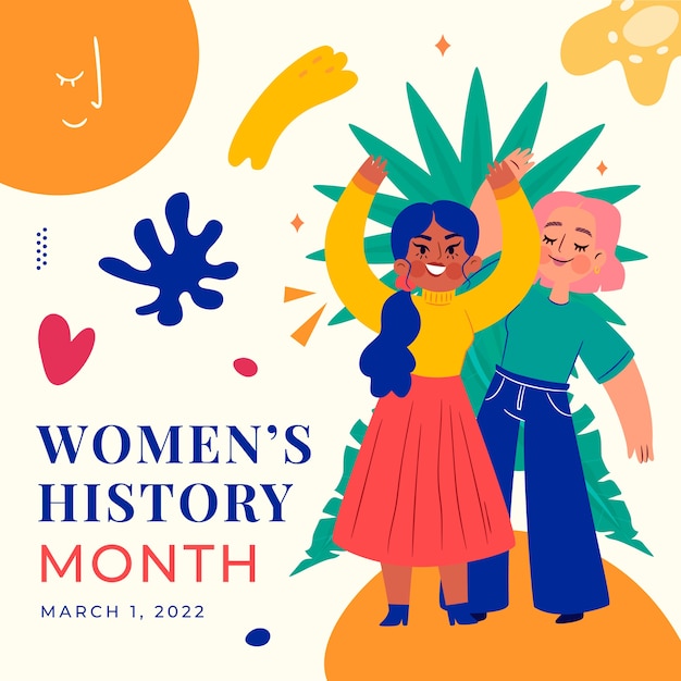 Free Vector flat women's history month illustration