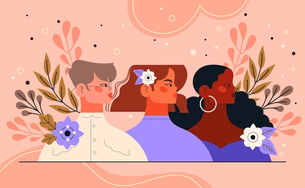 Free Vector flat women's history month illustration