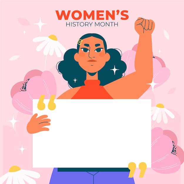 Flat women's history month illustration