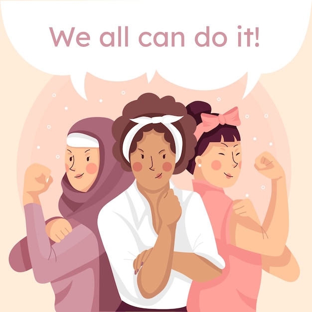 Flat women's history month illustration