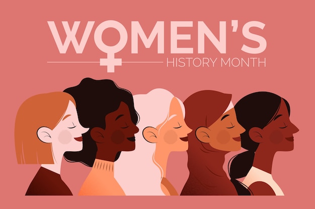 Flat women's history month illustration