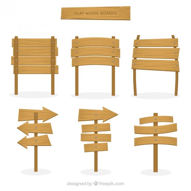 Free vector flat wood boards pack