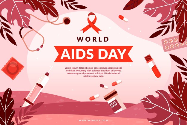 Flat world aids day background