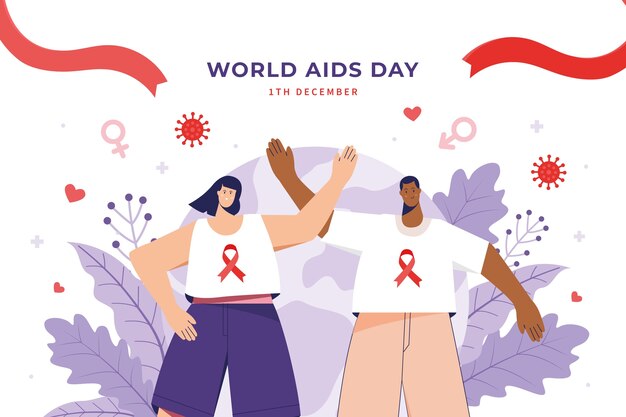 Flat world aids day background