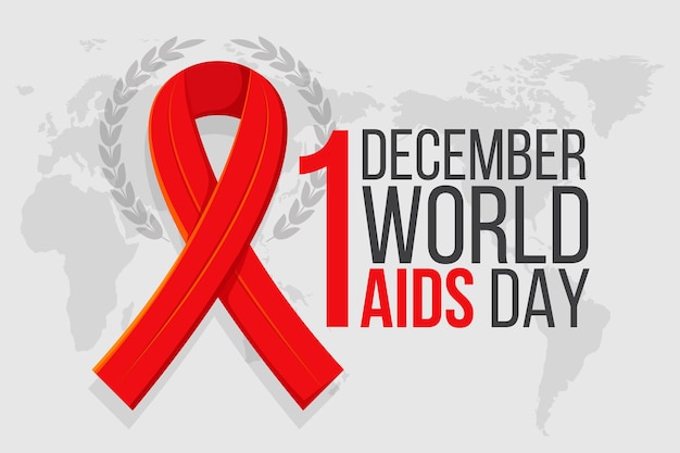 Flat world aids day illustration