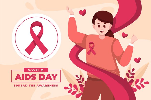 Flat world aids day illustration