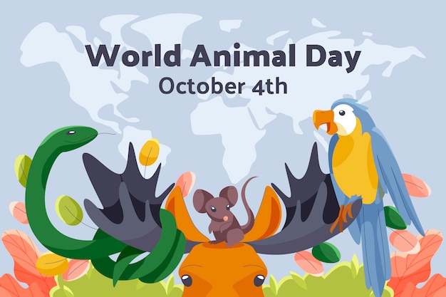 Free Vector flat world animal day background