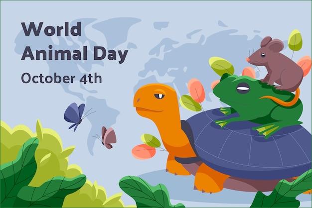 Free Vector flat world animal day background