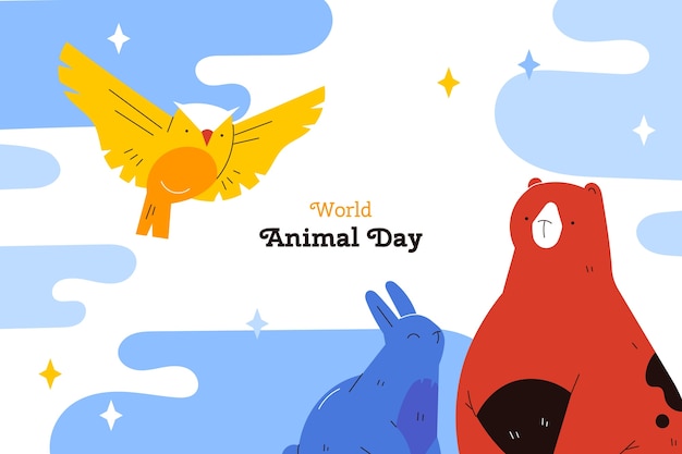 Free Vector flat world animal day background