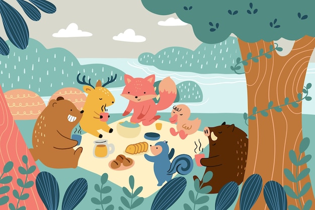 Free Vector flat world animal day illustration