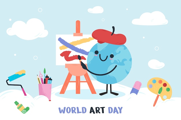 Free Vector flat world art day background