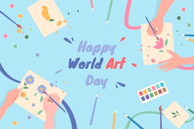 Flat world art day background