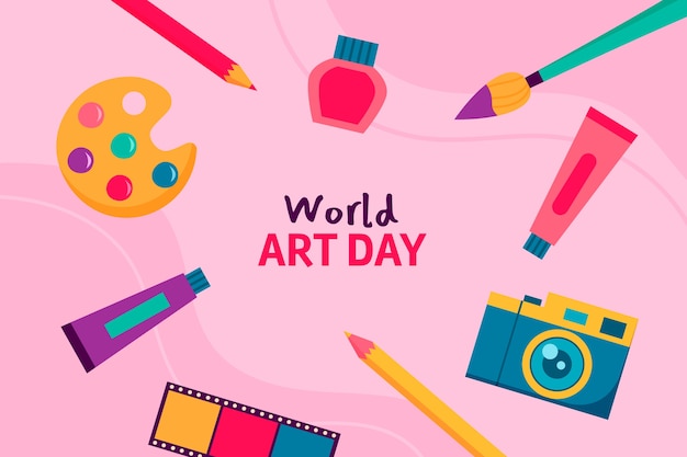 Free Vector flat world art day background