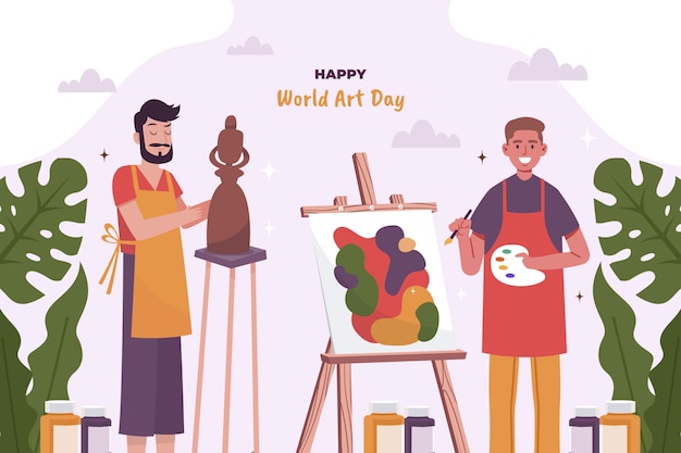 Free Vector flat world art day background