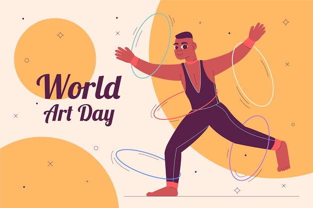 Free Vector flat world art day background