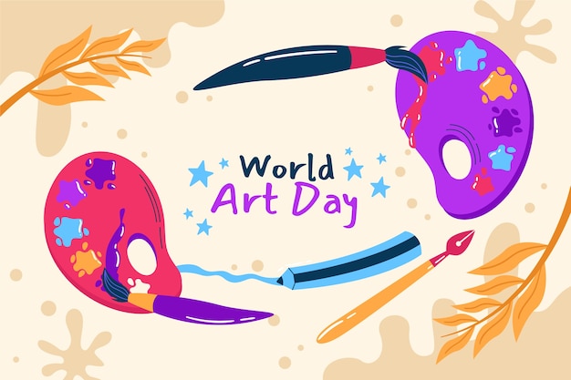 Free Vector flat world art day background