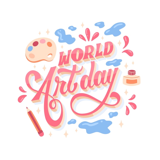 Free Vector flat world art day illustration