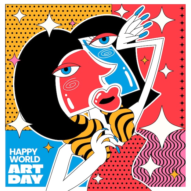 Free Vector flat world art day illustration