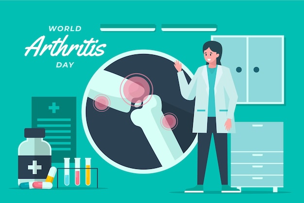 Flat world arthritis day background