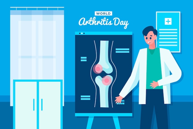 Flat world arthritis day background