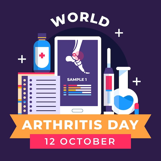 Flat world arthritis day illustration