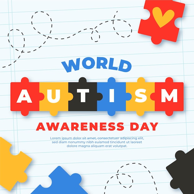 Free Vector flat world autism awareness day illustration