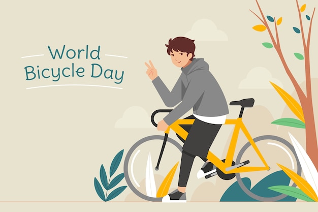 Flat world bicycle day background