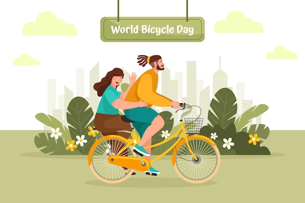 Flat world bicycle day background