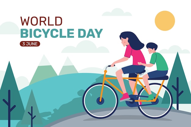 Flat world bicycle day background