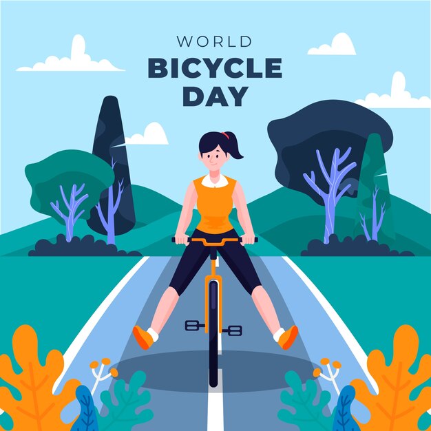 Flat world bicycle day background