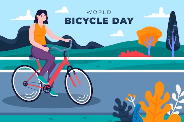 Flat world bicycle day background