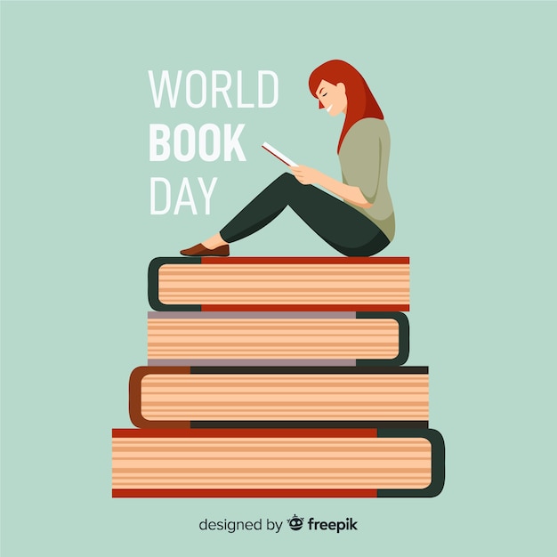 Free Vector flat world book day background