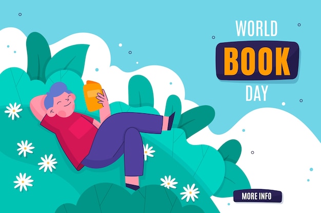 Flat world book day background