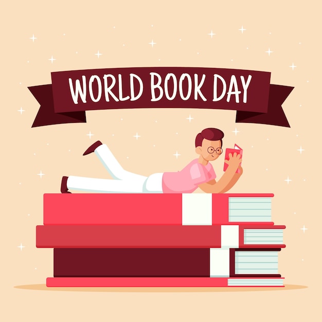 Free Vector flat world book day illustration