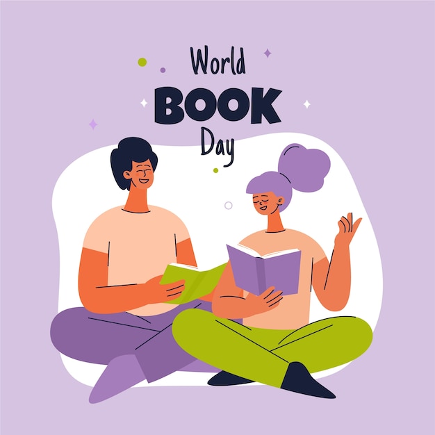 Free Vector flat world book day illustration