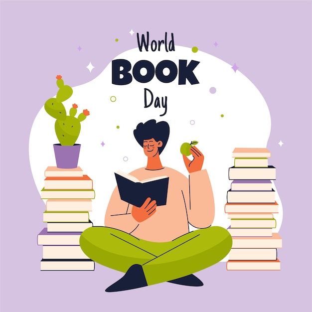 Free Vector flat world book day illustration