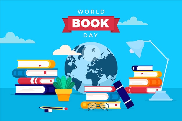 Free Vector flat world book day illustration