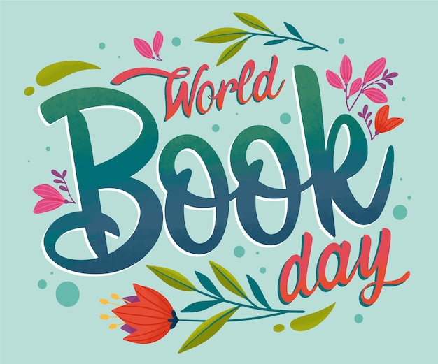 Free Vector flat world book day lettering