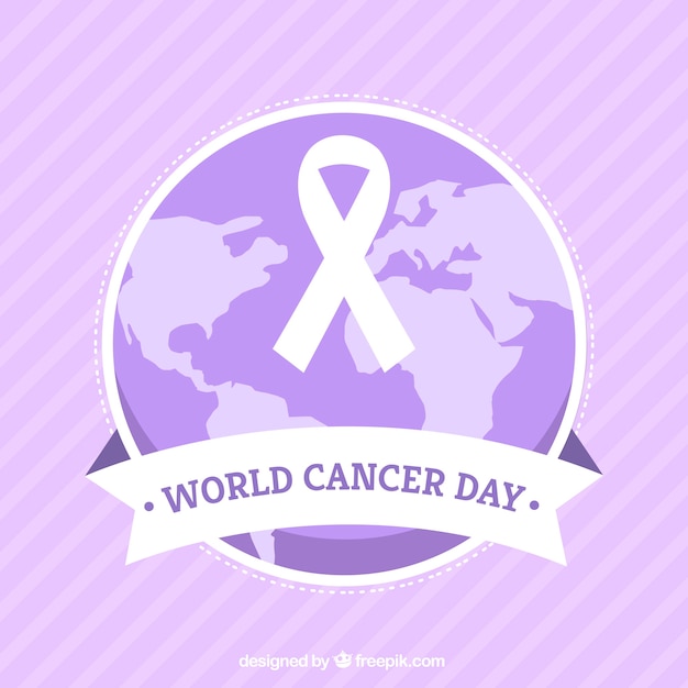 Free vector flat world cancer day background