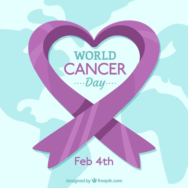 Flat world cancer day background