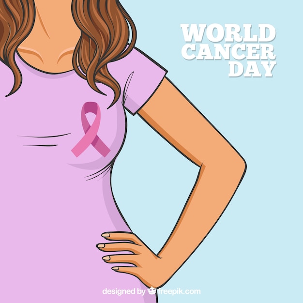 Flat world cancer day background